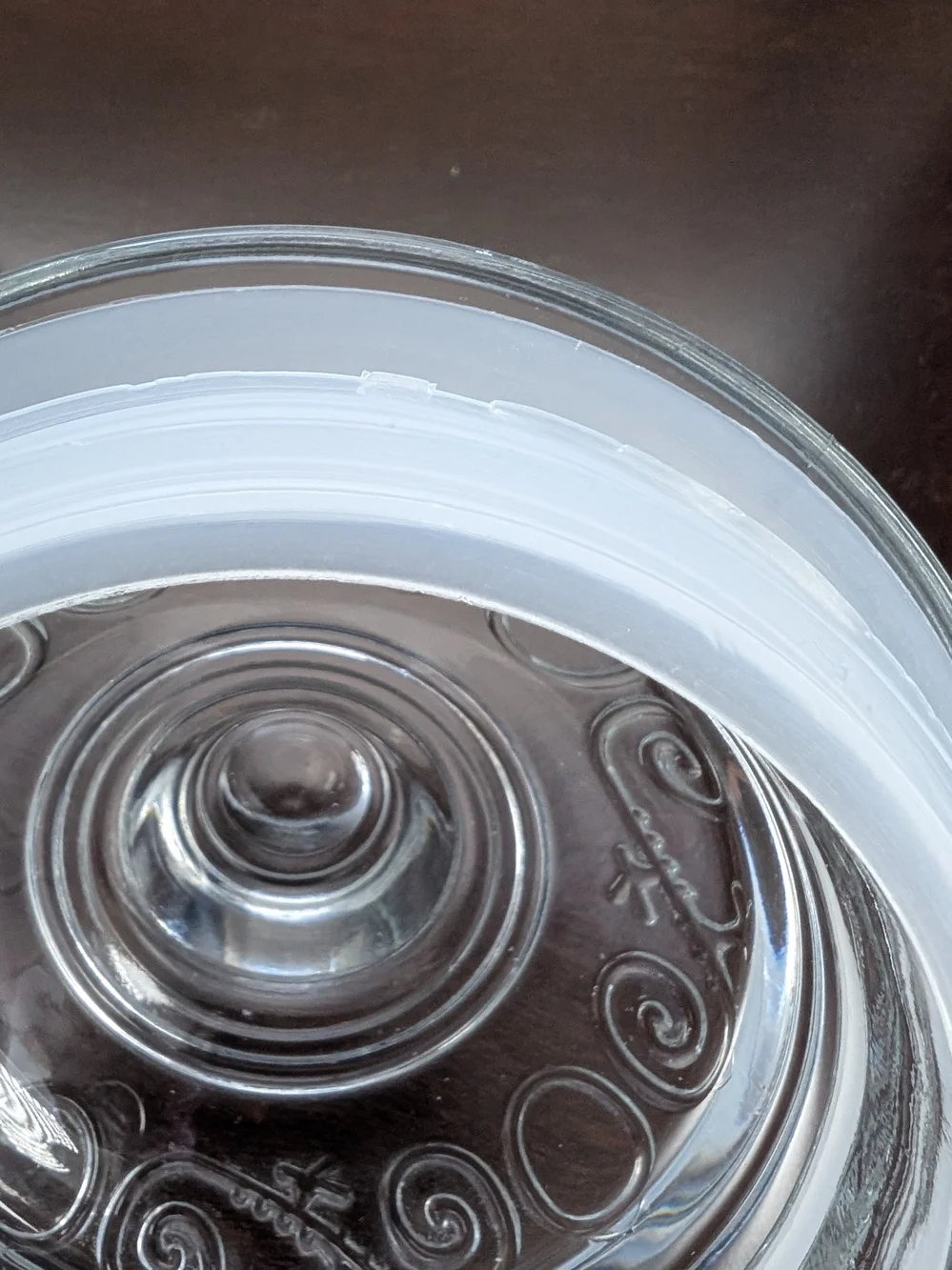Vintage 1980s KIG Indonesia Clear Glass Storage Jar with Lid 11.5 Inches Fruit
